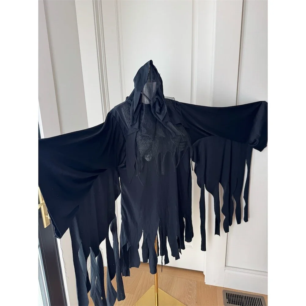 Underwraps Harry Potter Dementor Hooded Cloak Costume Boys Size L Black Reaper